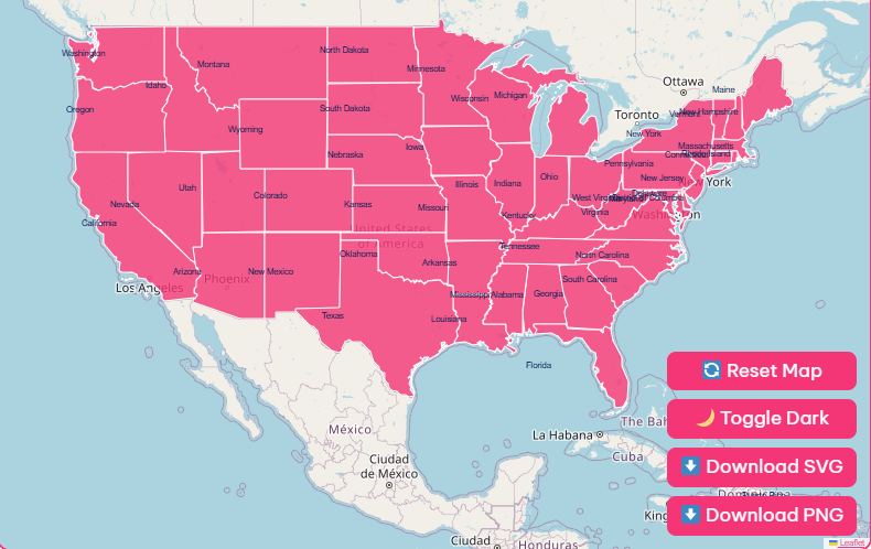 Interactive Political United States Map With States