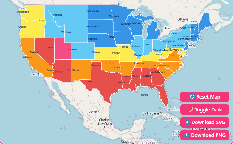 Interactive USA Weather Map With States