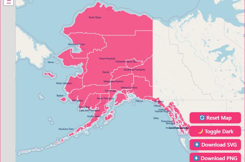 Interactive Alaska County Map