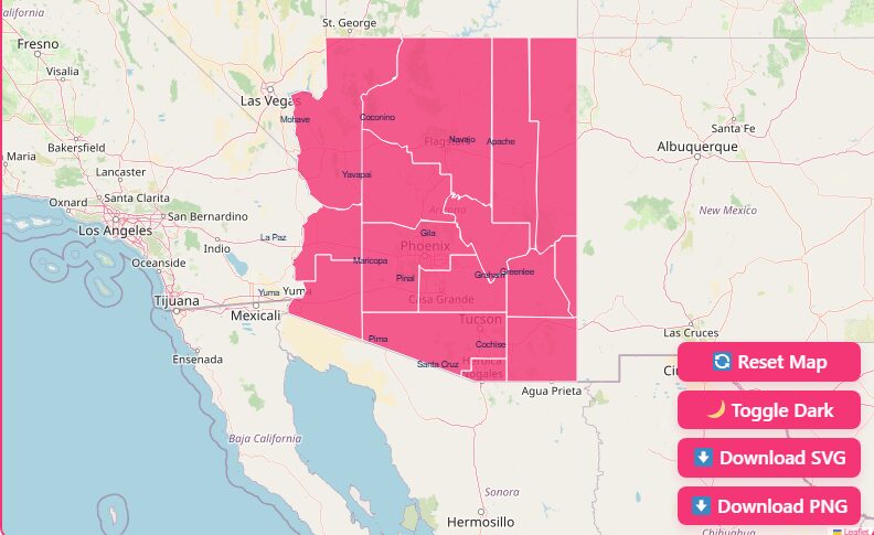 Interactive Arizona County Map