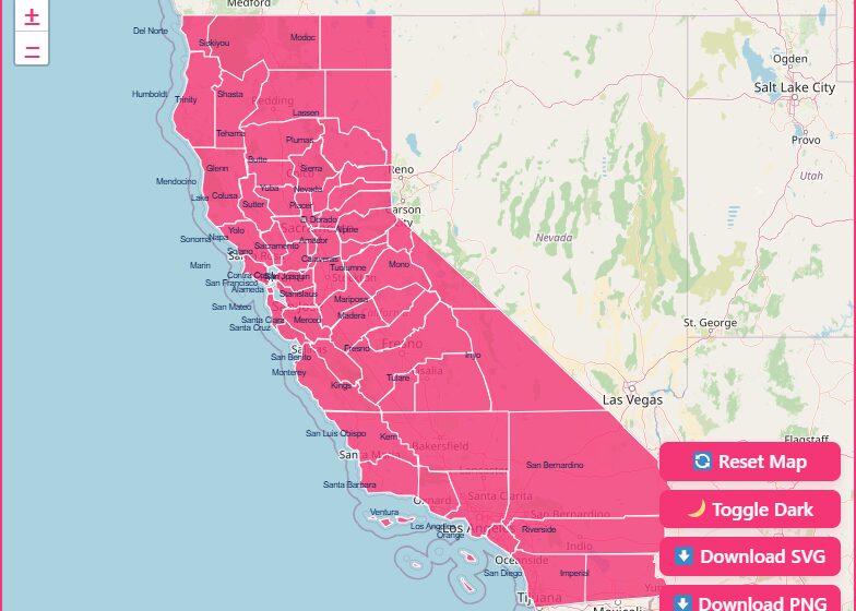 Interactive California County Map
