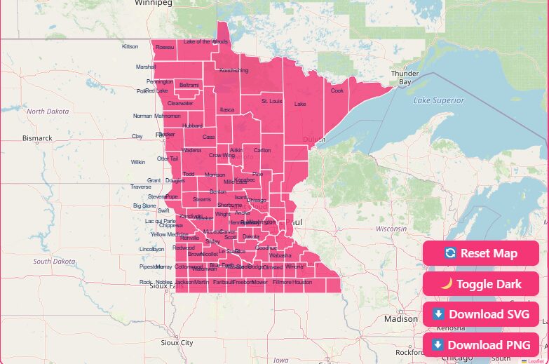 Interactive Minnesota County Map