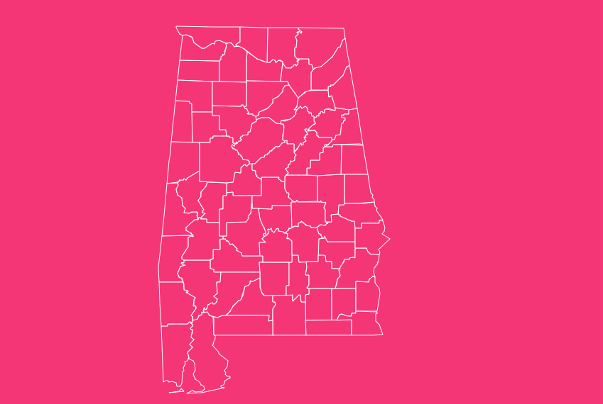 alabama blank county map printable