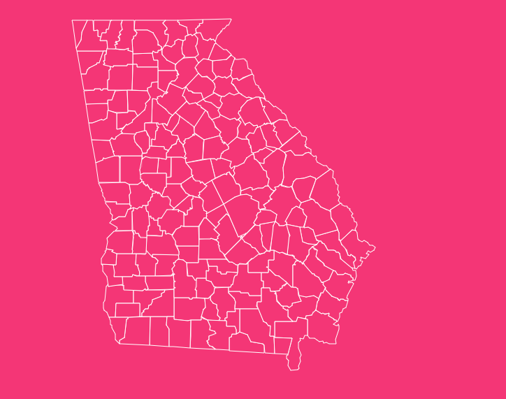 georgia blank printable county map