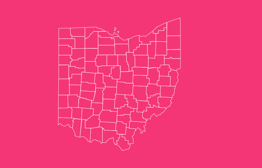 ohio blank printable county map