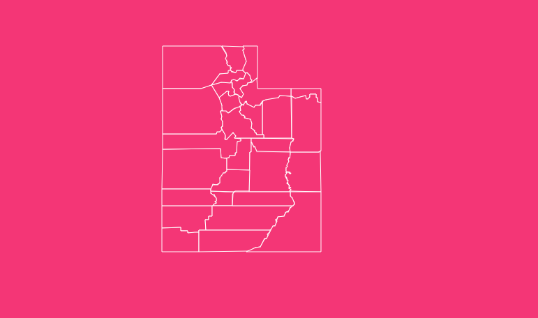 utah blank printable county map