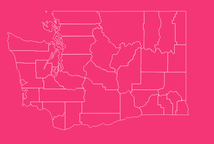 washington blank printable county map