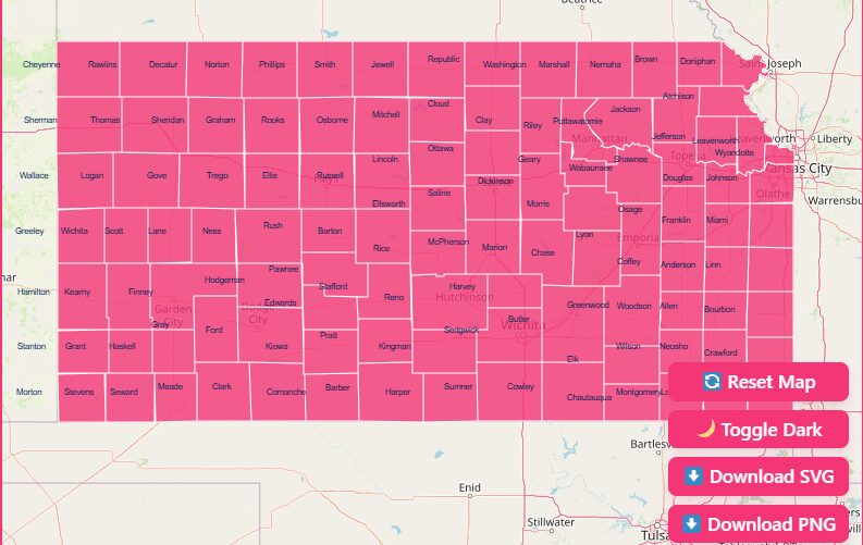 Interactive Kansas County Map
