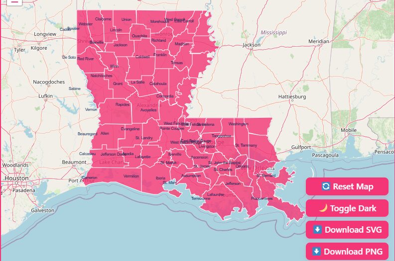 Interactive Louisiana County Map