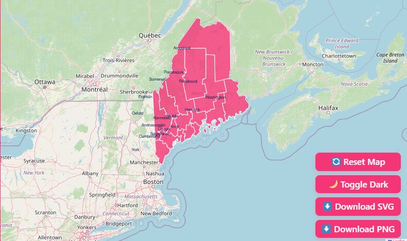 Interactive Maine County Map