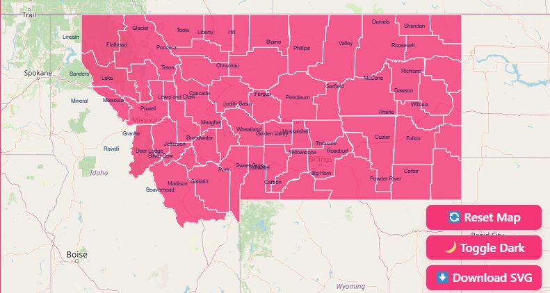 Interactive Montana County Map