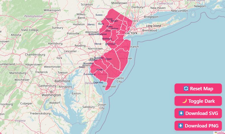 Interactive New Jersey County Map