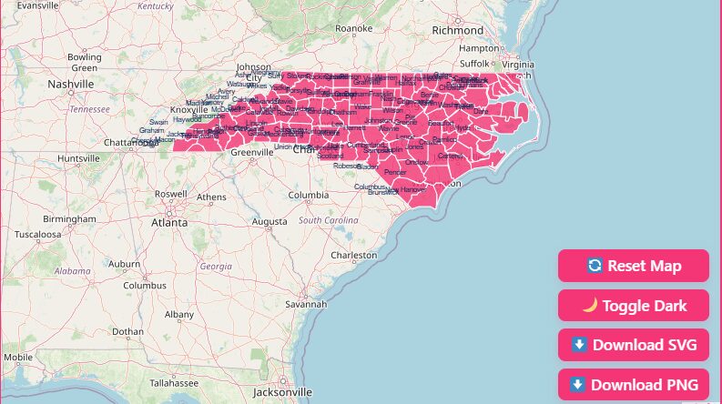 Interactive North Carolina County Map