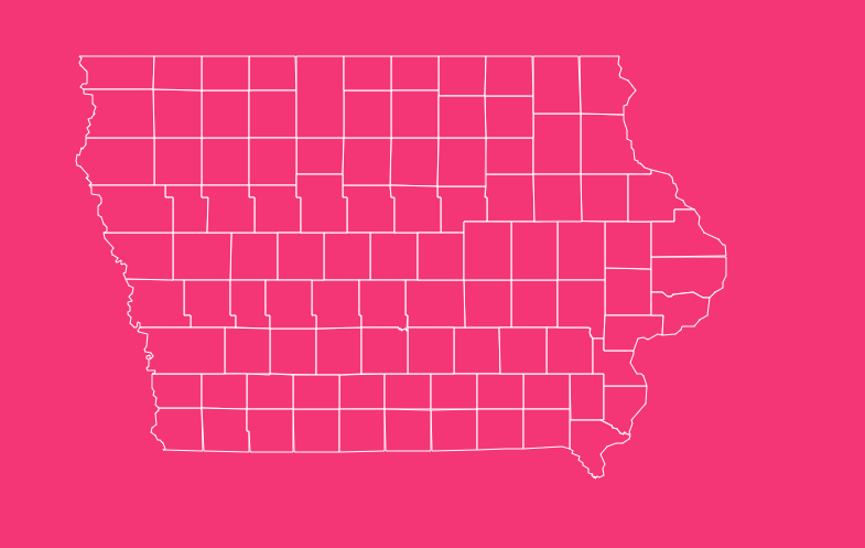 iowa blank printable counties map