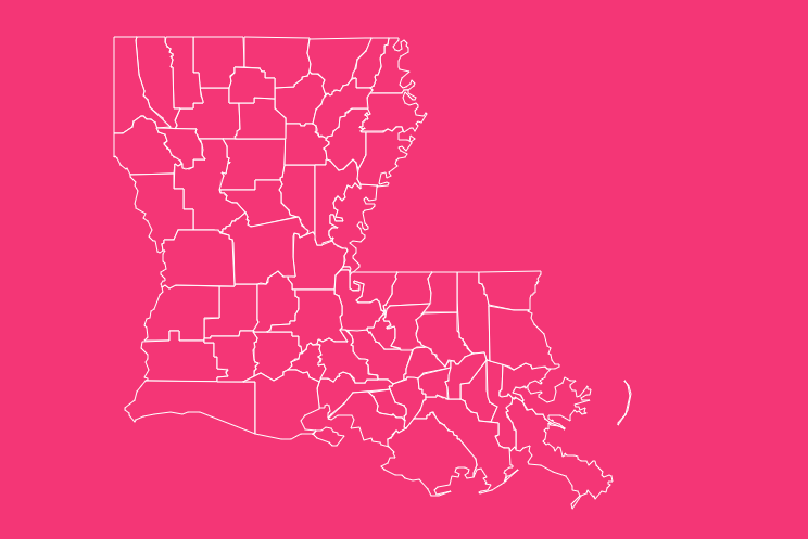 louisiana blank printable county map