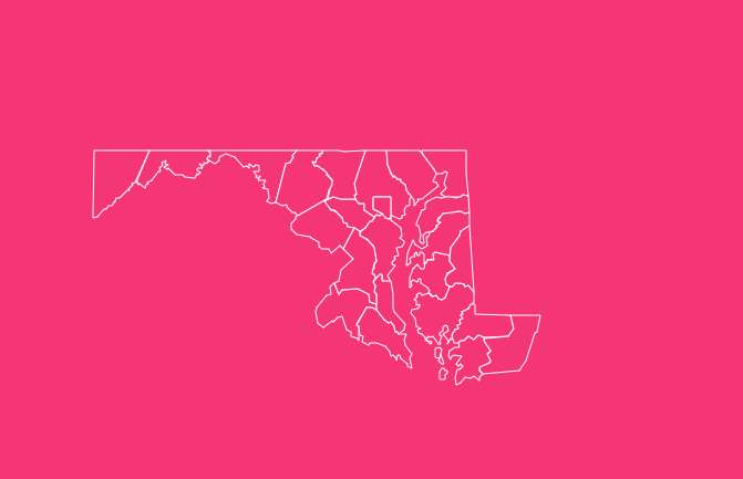 maryland blank printable county map