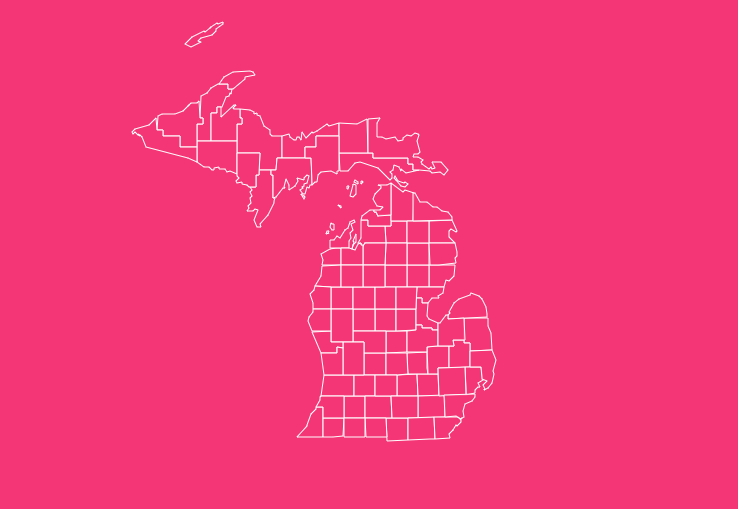 michigan blank printable county map