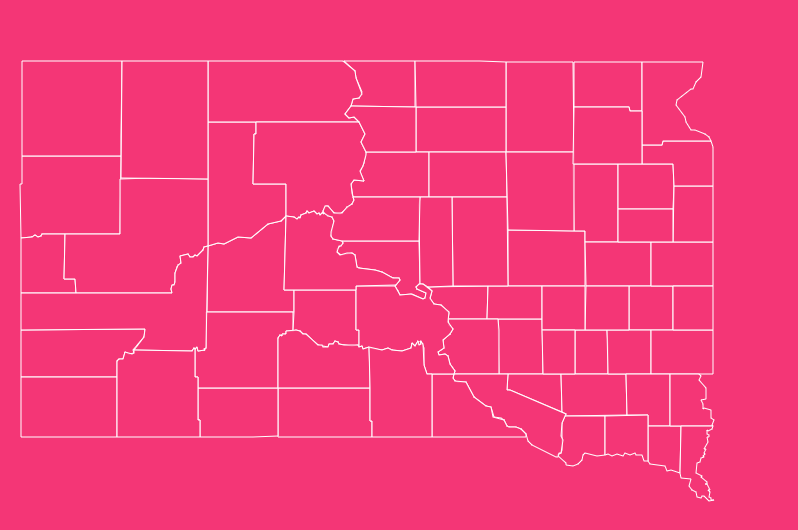 south dakota blank printable county map
