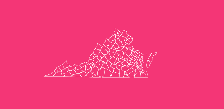 virginia blank printable county map